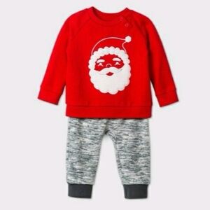 CAT & JACK 2 PIECE JOGGER SET - RED/GRAY SIZES NEWBORN & 0-3M (NEW WITH TAGS)